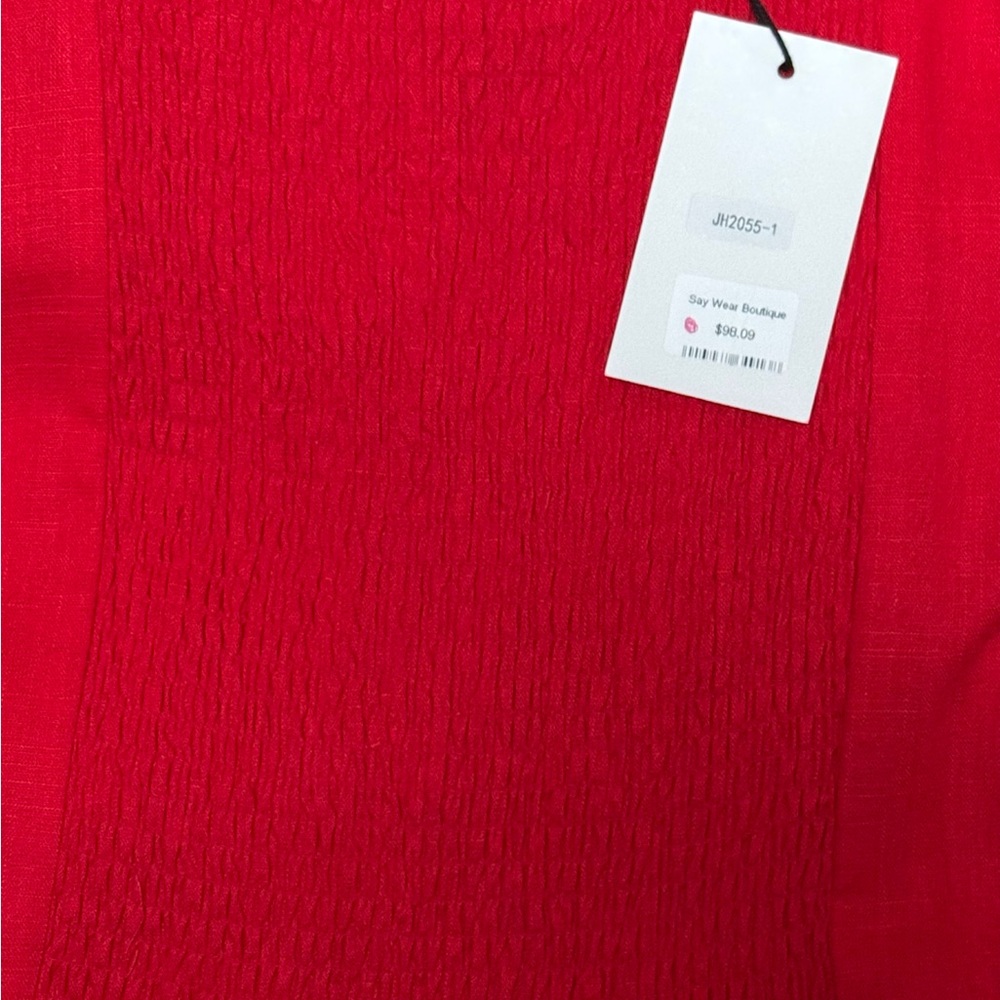 THML Scarlet Midi Dress with Ivory Embroidery-New With Tags-L - Picture 8 of 9